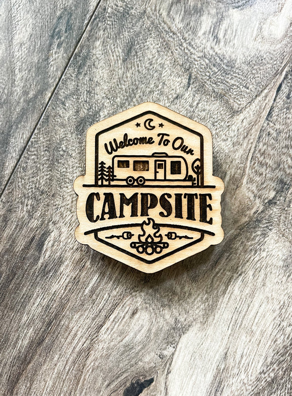 Welcome to Our Campsite Kitchen Magnet