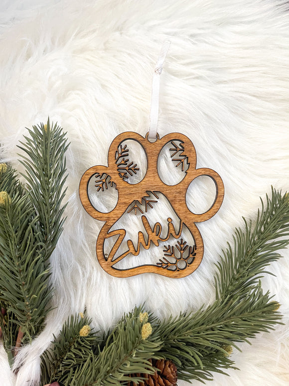 Custom Dog Paw-print Ornament